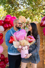 Load image into Gallery viewer, Pink &amp; Purple Boho style Balloon Bouquet
